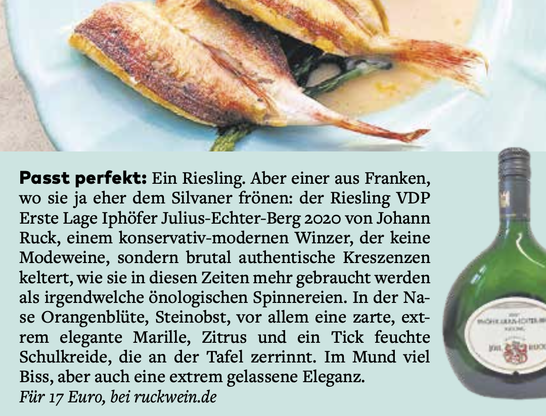Kleine Fluchten: die wöchentlichen Weintipps in der WELT am SONNTAG